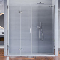 Porta Parete Doccia 135 cm 1 anta a Libro in Cristallo trasparente 6mm H195 Bonussi Lorena