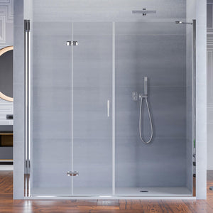 Porta Parete Doccia 135 cm 1 anta a Libro in Cristallo trasparente 6mm H195 Bonussi Lorena