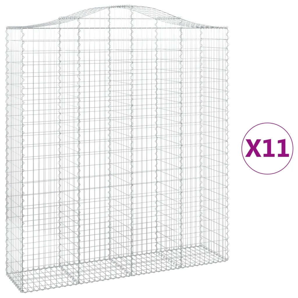 Cesti Gabbioni ad Arco 11 pz 200x50x220/240 cm Ferro Zincatocod mxl 99987