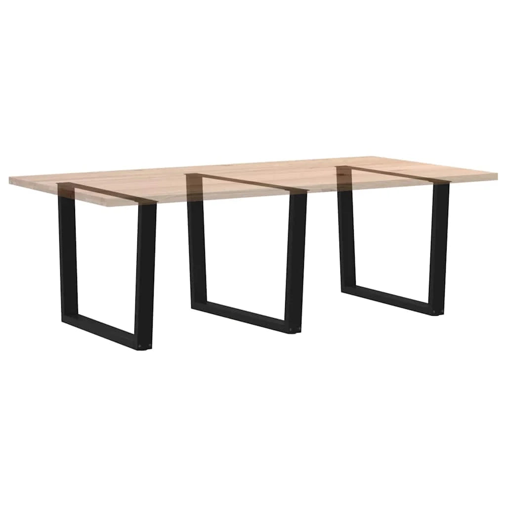 Set di 3 gambe geometriche regolabili per tavolo da pranzo 100 x 72 cm in acciaio nero 02_0056958