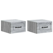 Mobiletto da notte a muro 2 pcs Grigio Sonoma 34,5 x 33 x 20 cm 899288