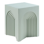 Tavolino laterale arcuato versatile e senza tempo 45 x 35 x 35 cm MDF verde opaco 03_0010911
