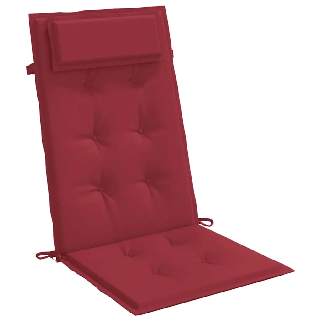 Cuscini Sedia con Schienale Alto 2 pz Rosso Vino Tessuto Oxford 361901