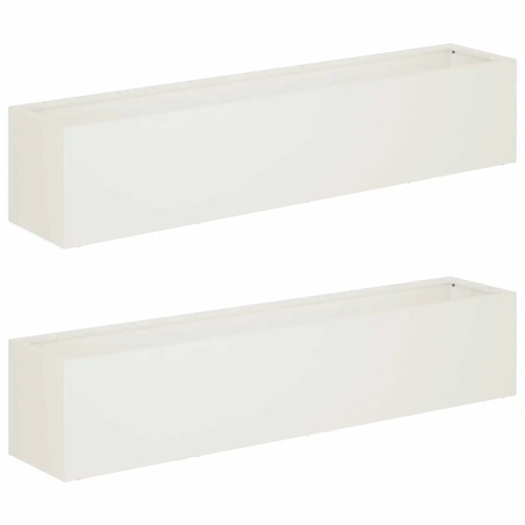 Vaso da giardino 2 pz Bianco 100 x 20 x 20 cm 8005179