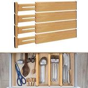 Sistema di separazione della porta in bambù, organizzatore della porta, sistema di separazione della porta con meccanismo a molla, separatori della porta perfettamente regolabili, extra resistenti, set da 4