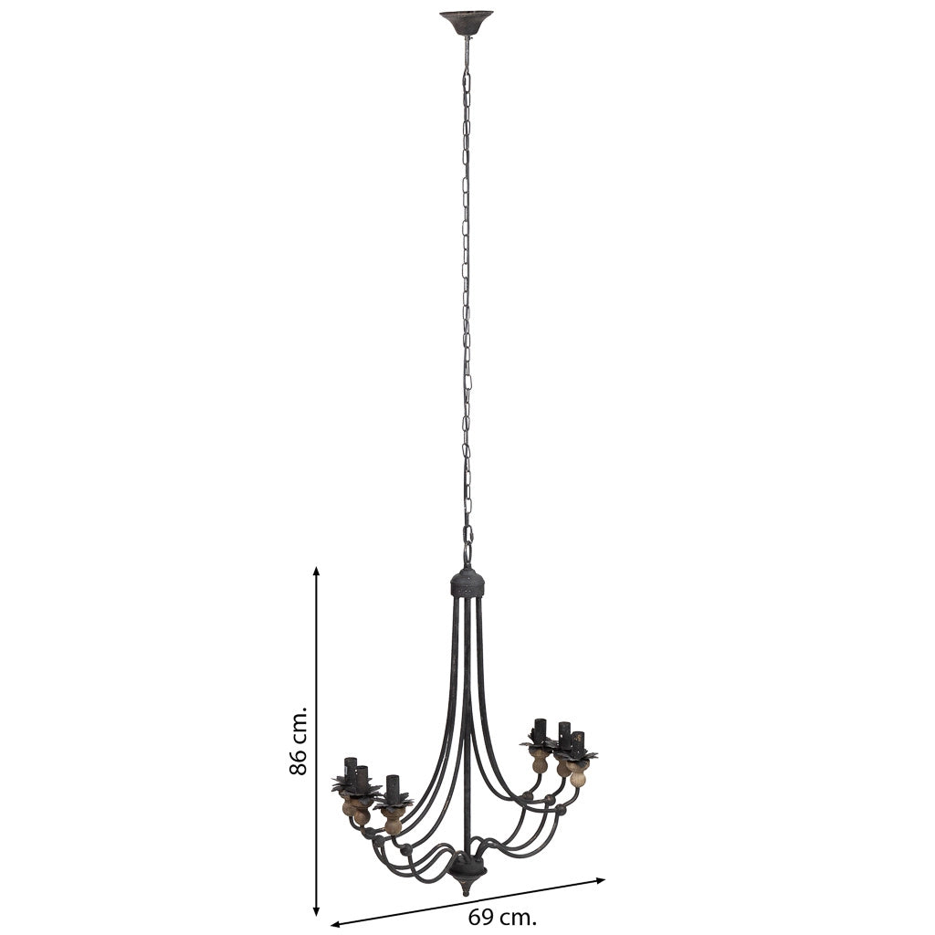 Lampada da soffitto in metallo nero D69x86h cm