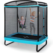 Trampolino per Bambini Rettangolare, Tappeto Elastico da Esterno ed Interno per Bambini da 190CM con Altalena e Rete di Sicurezza per Bambini più di 3 Anni, Portata 100kg