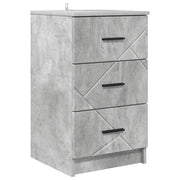 Comodino | Armadio da Notte | Mobiletto da notte con cassetto Grigio cemento 38 x 38 x 66 cm