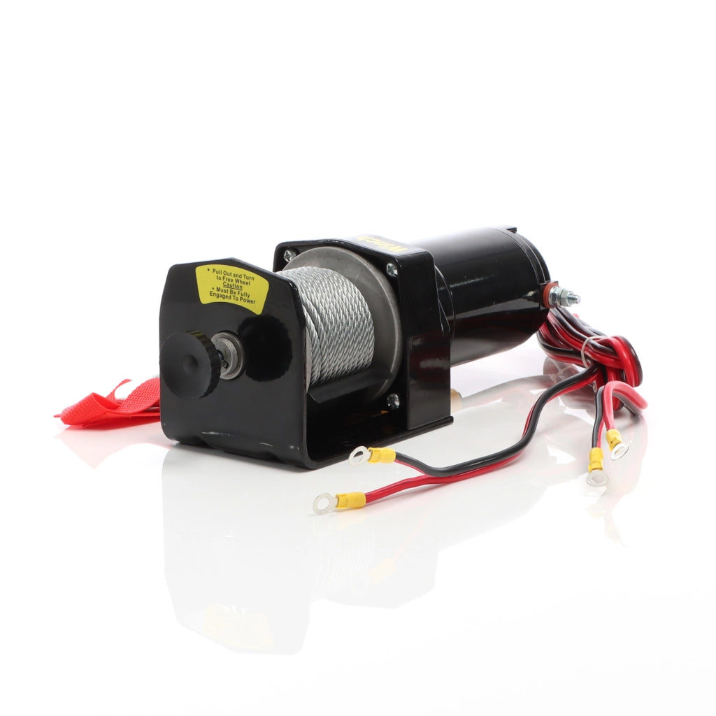 Set Argano elettrico 907kg 12V con fune d'acciaio 12,5m 1CV e guida a rulli da 907-1587kg