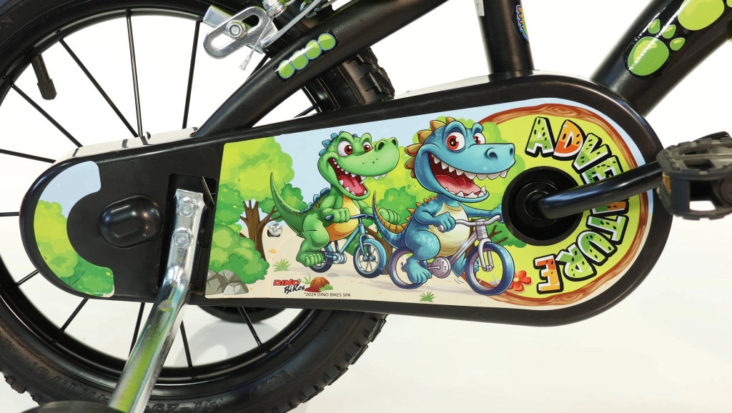 DINOSAUR 14", bicicletta per bambini, adatta a bambini tra i 4 e i 6 anni, per altezza tra 100 e 120 cm, con campanello