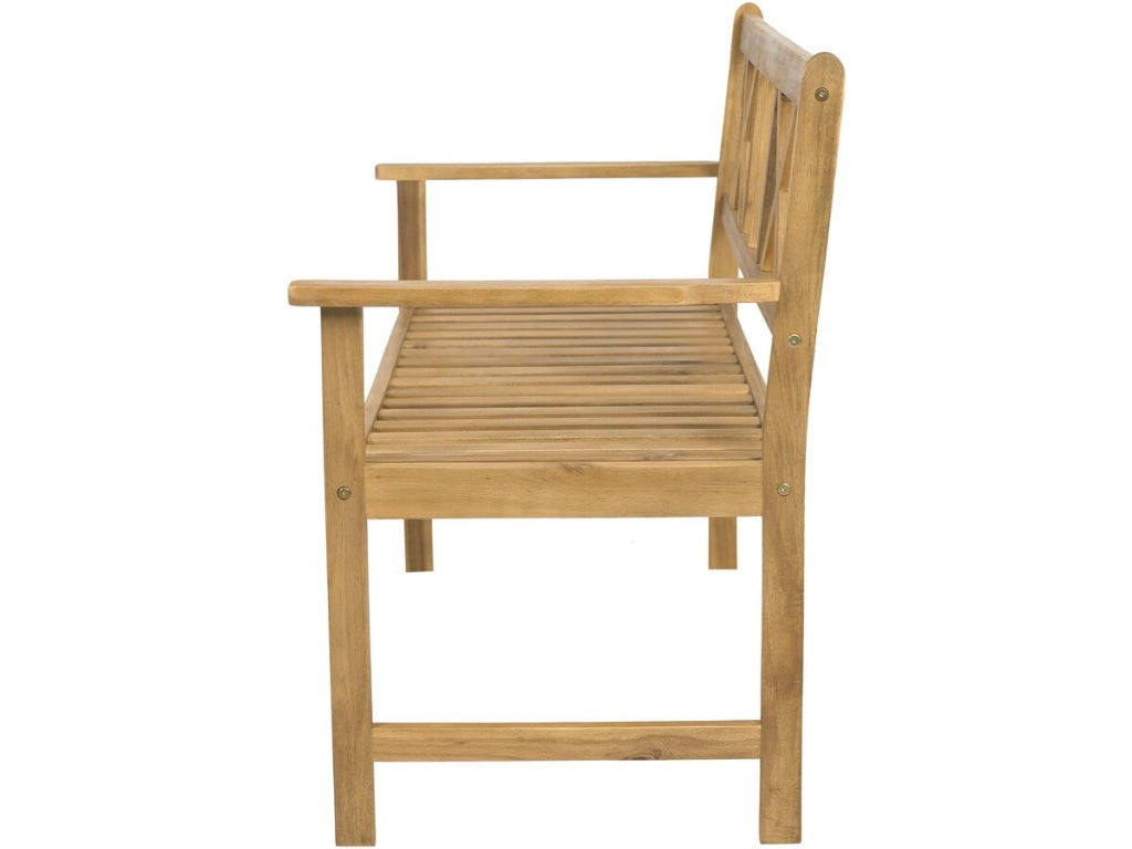 Panchina da giardino in legno 120 cm "Surabaya" - 2 posti - Marrone