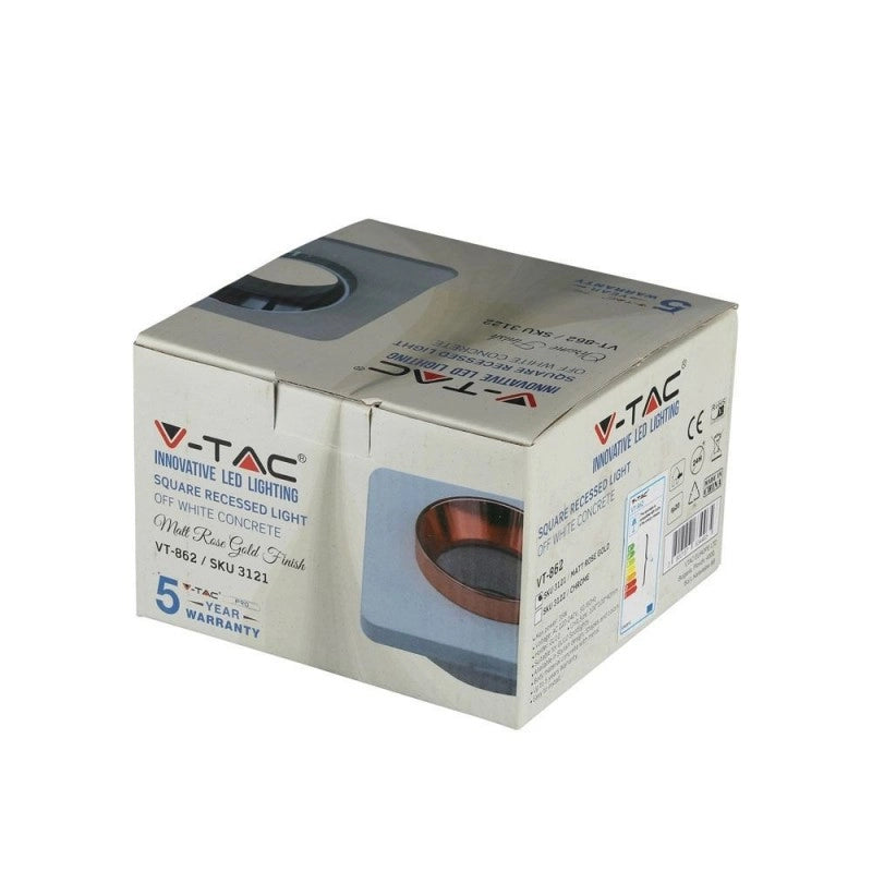 GU10 METTAGLIO DI GYPSUM CONTRO OFF LUCE RACCIA BIANCA CON SQUATTO MATT ROSE