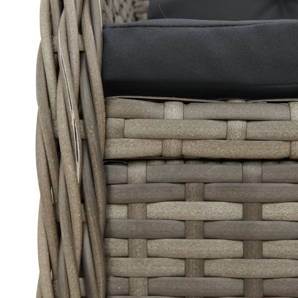 Set da Pranzo da Giardino 3 pz con Cuscini in Polyrattan Grigio 3262913