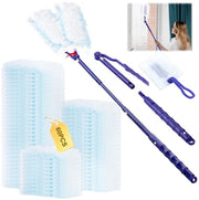 Pacco di 60 pezzi per stoffa magnetica Swiffer, stoffa navulverpakking per Swiffer con 1 manico, 1 asta telescopica per pelo di animale polvere sporca