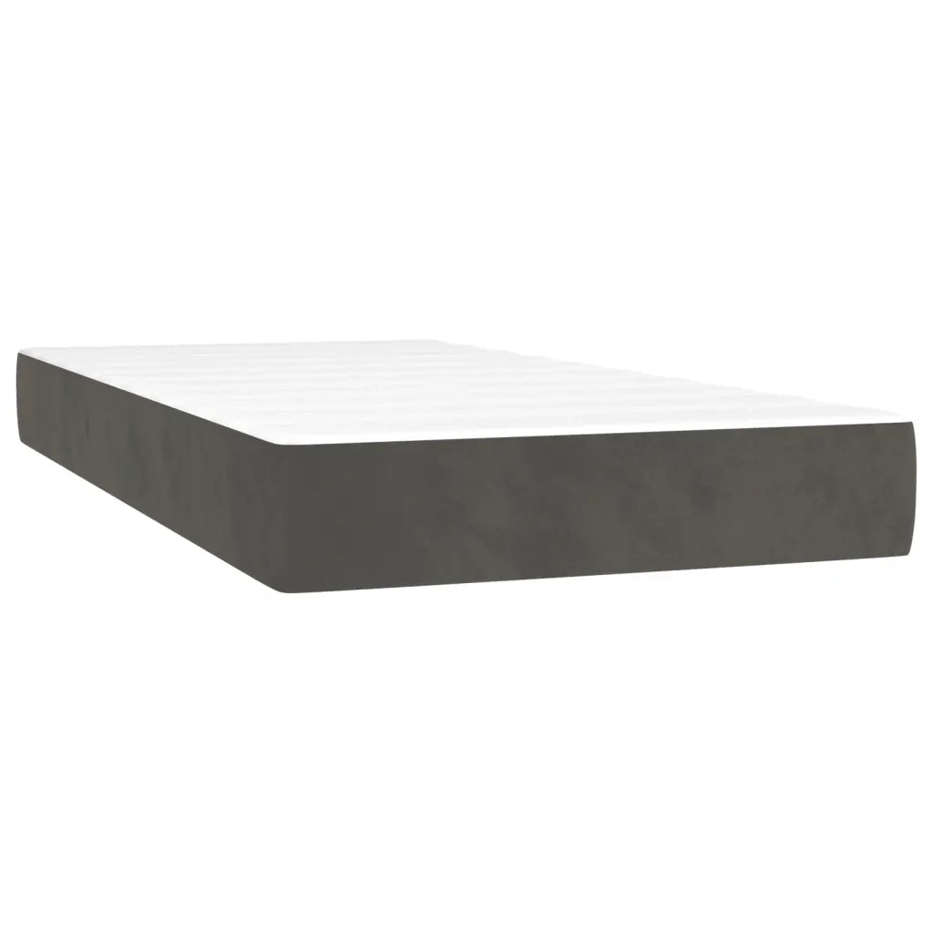 Letto a Molle con Materasso e LED Grigio Scuro 200x200 cm 3139824