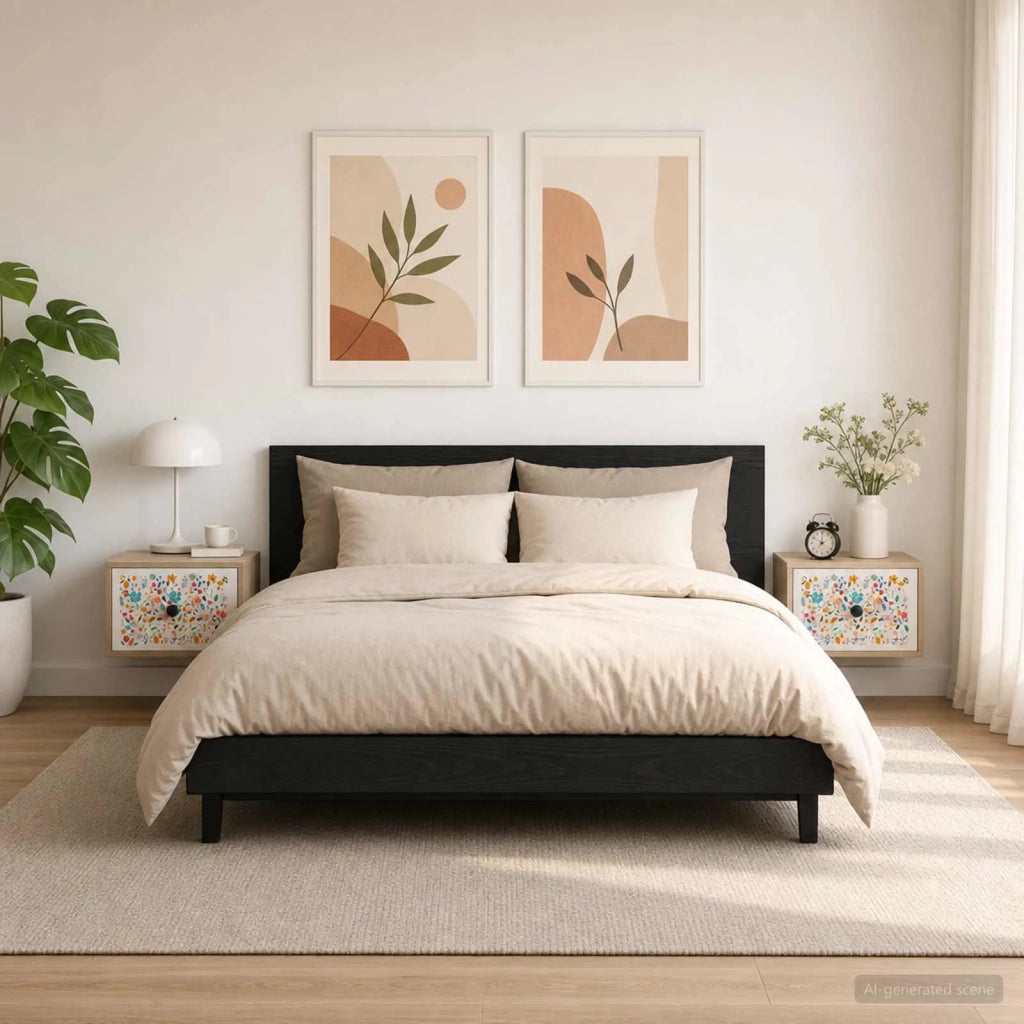 Mobiletto da comodino a parete MAINZ 2 pz Rovere Sonoma 8007490
