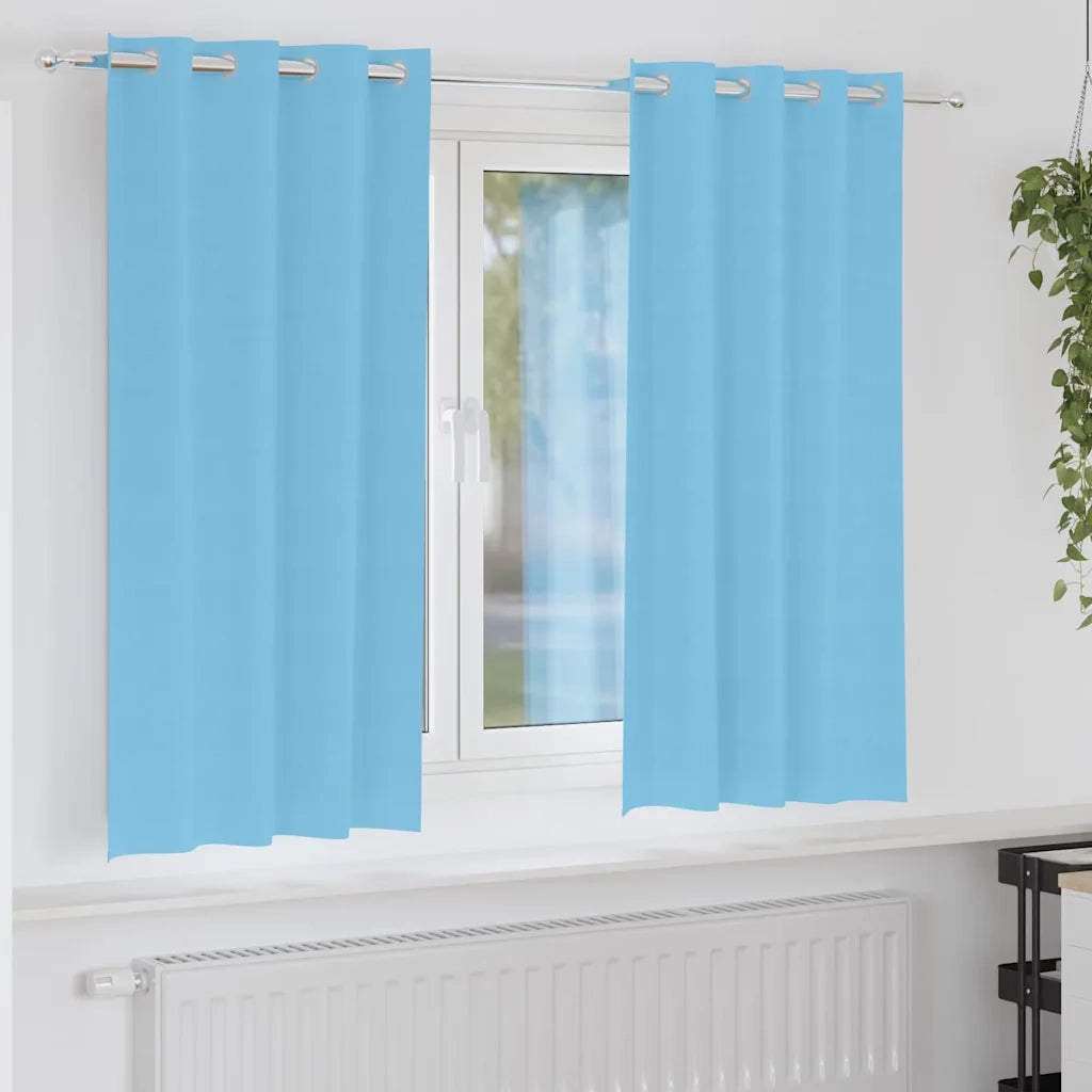 Tende Blackout con Anelli 2 pz Blu Chiaro 175 x 140 cm 4107324