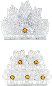 Sostegno per tavolo - Design moderno - Colore bianco con accenti arancione e giallo - Punto centrale per tavolo - Adatto per sala da pranzo e feste