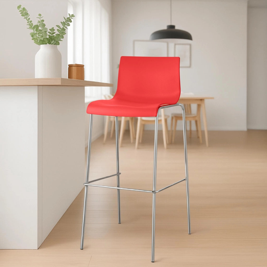 Sgabello da bar Hoover struttura cromata a 4 piedi 5