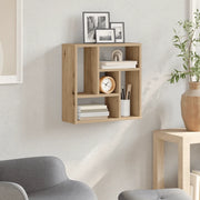 Scaffale a Parete Rovere Artigianale 45x16x45 cm in Truciolato