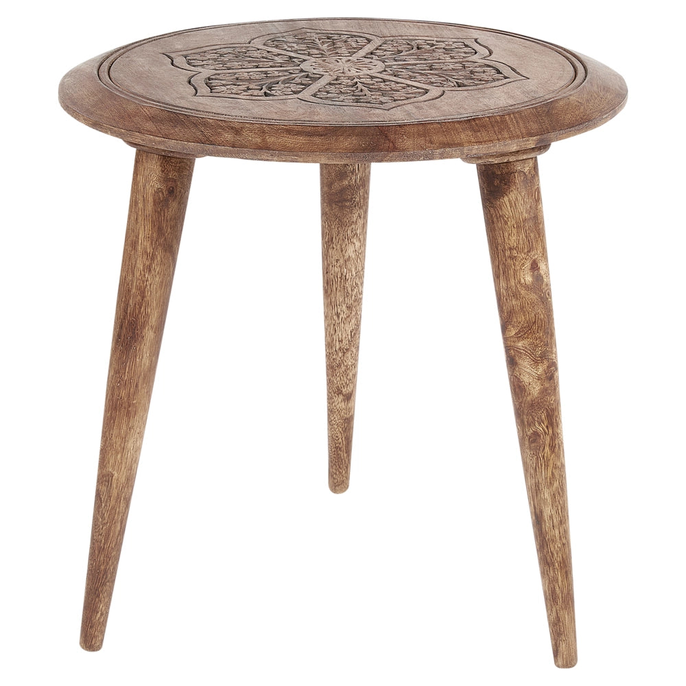 Set di 2 tavolini in legno di mango scuro Tavolino decorativo per il caffè Piccolo arredamento per il soggiorno Design orientale