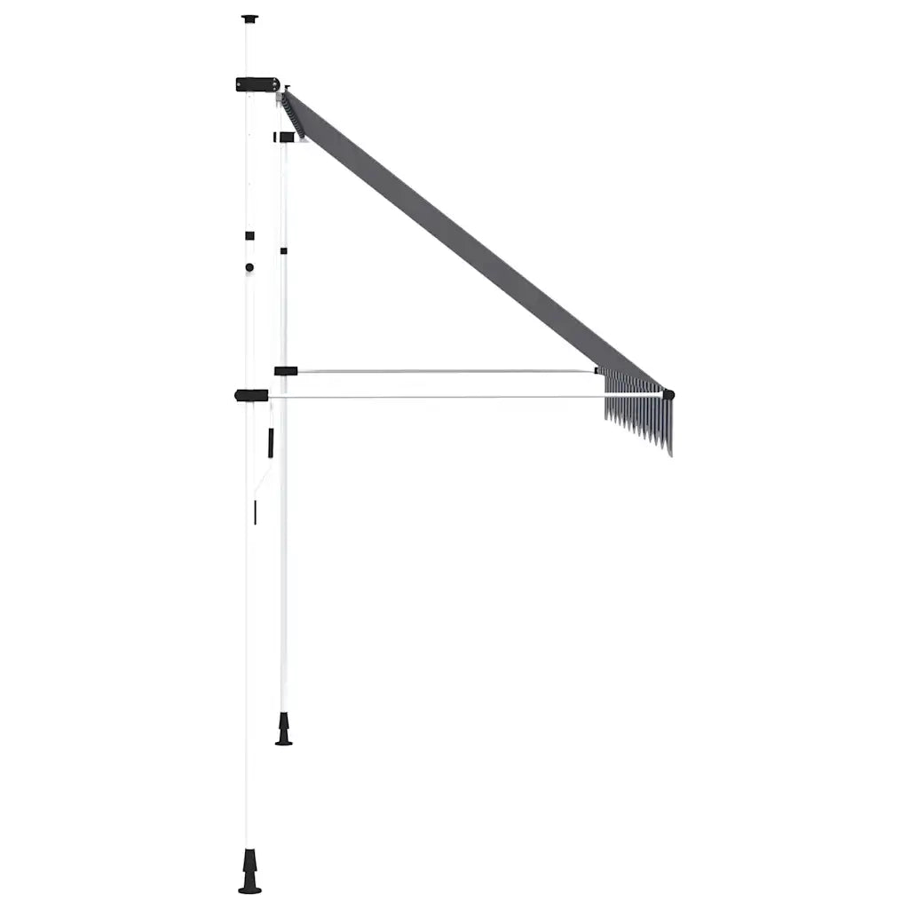 Tenda da Sole Retrattile Manuale 300 cm a Strisce Blu e Bianche 43222