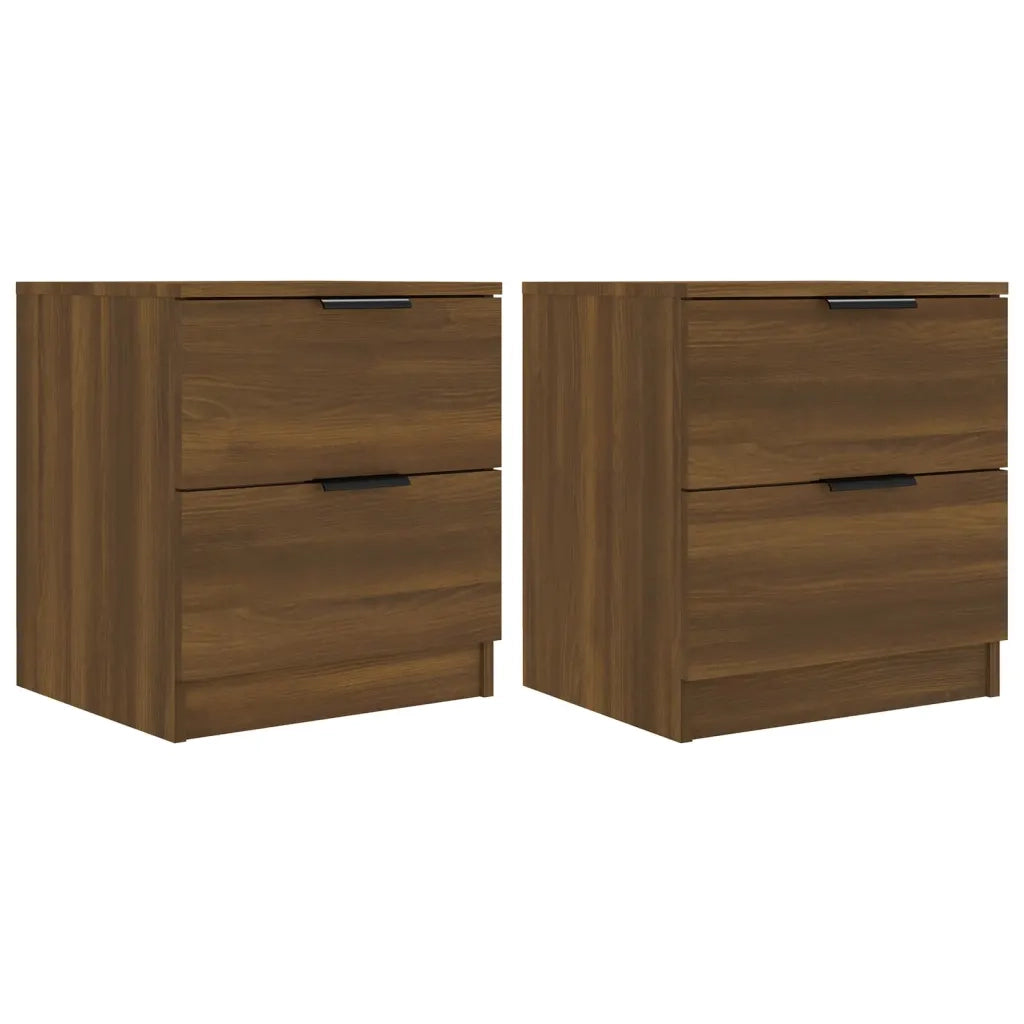 Comodini 2 pz Rovere Marrone in Legno Multistrato cod mxl 30647