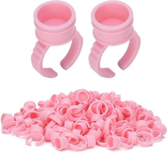 Pacco di 1000 Ombrellini a Colla Disponibili per Colori Tatuaggi - Strumenti per Trapianto Ciglia - Anelli di Plastica Regolabili per Pigmenti - Dimensione Media, Senza Angoli.