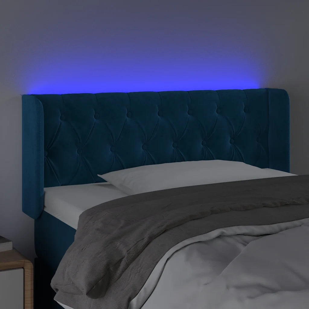 Testiera a LED Blu scuro 93x16x78/88 cm in Velluto 3123612