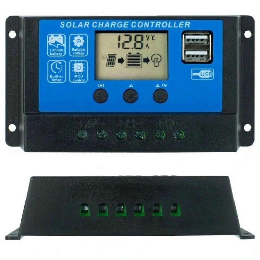 Regolatore di carica 20A per pannello solare 12/24V display LCD USB Art.89756