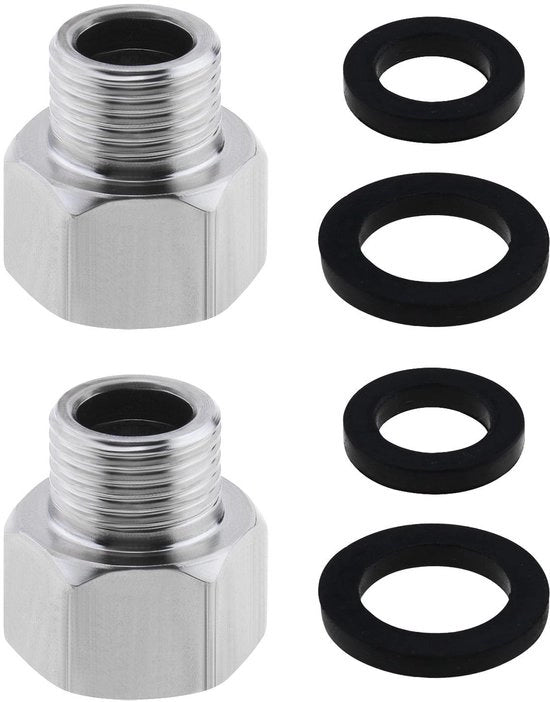 Adattore riduttore in acciaio inossidabile - 2 pezzi - Per connessione tra condotta interna e condotta esterna - Perfetto per lavori di tubazione