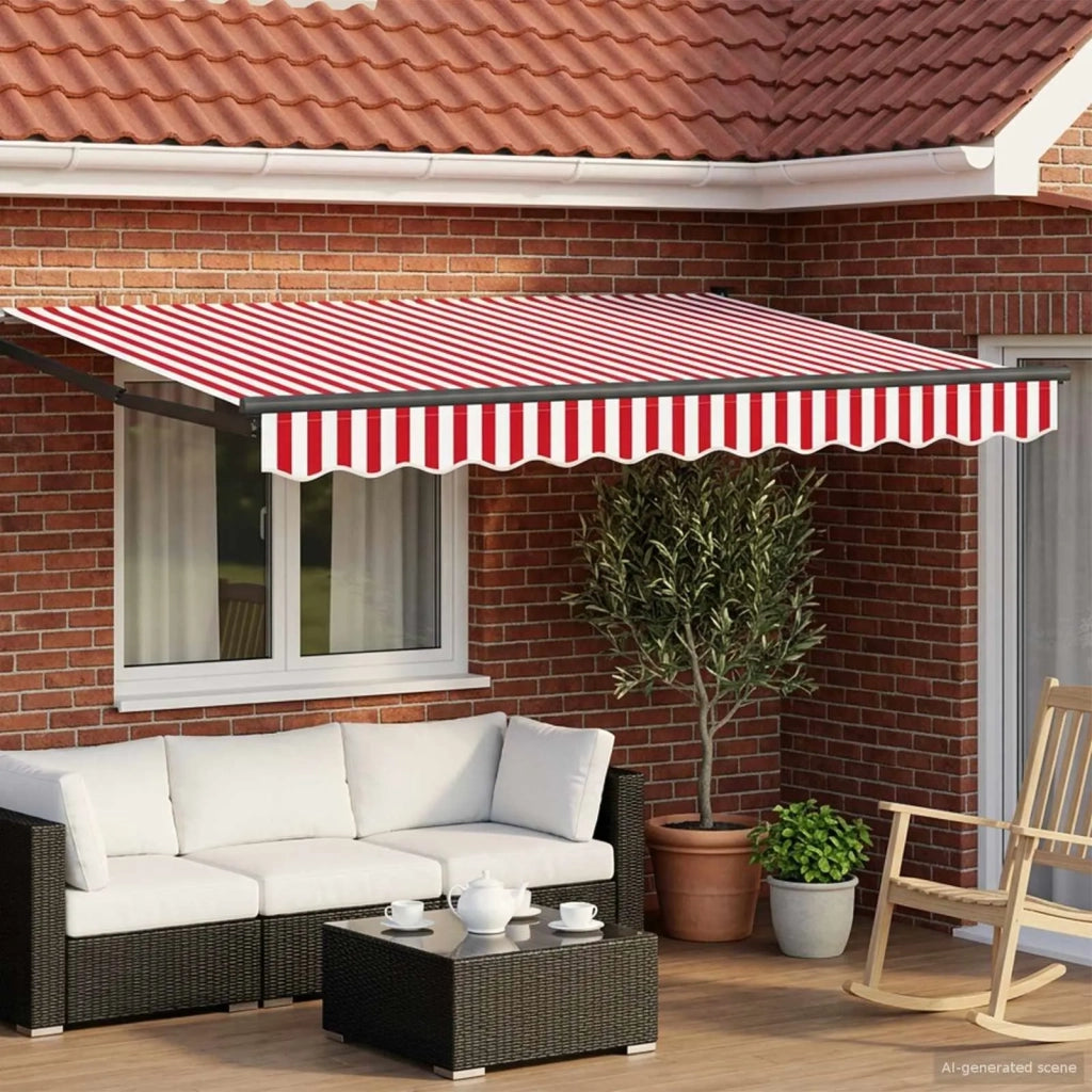 Tettuccio Elettrico Retrattile Rosso e bianco 3 x 2,5 m