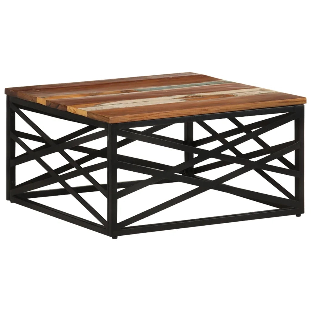 Tavolino da salotto | Tavolino da caff¨¨ | Tavolino da Soggiorno 68x68x35 cm in Legno Massello di Recupero