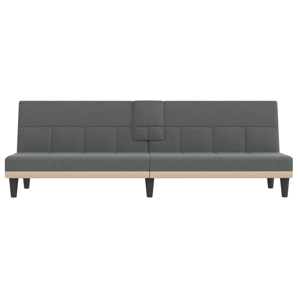 Divano letto con portabicchieri tessuto grigio scuro 02_0020423