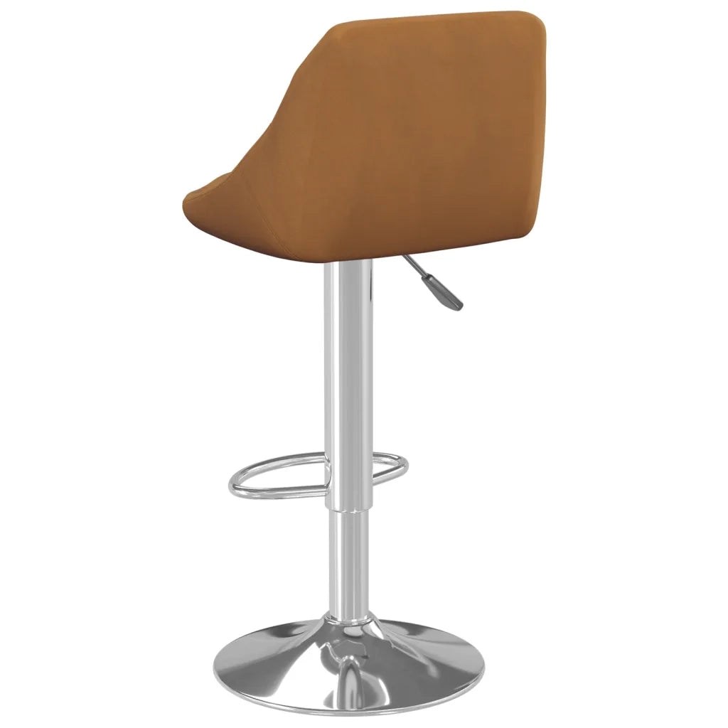 Sgabello da Bar Marrone in Velluto 335292
