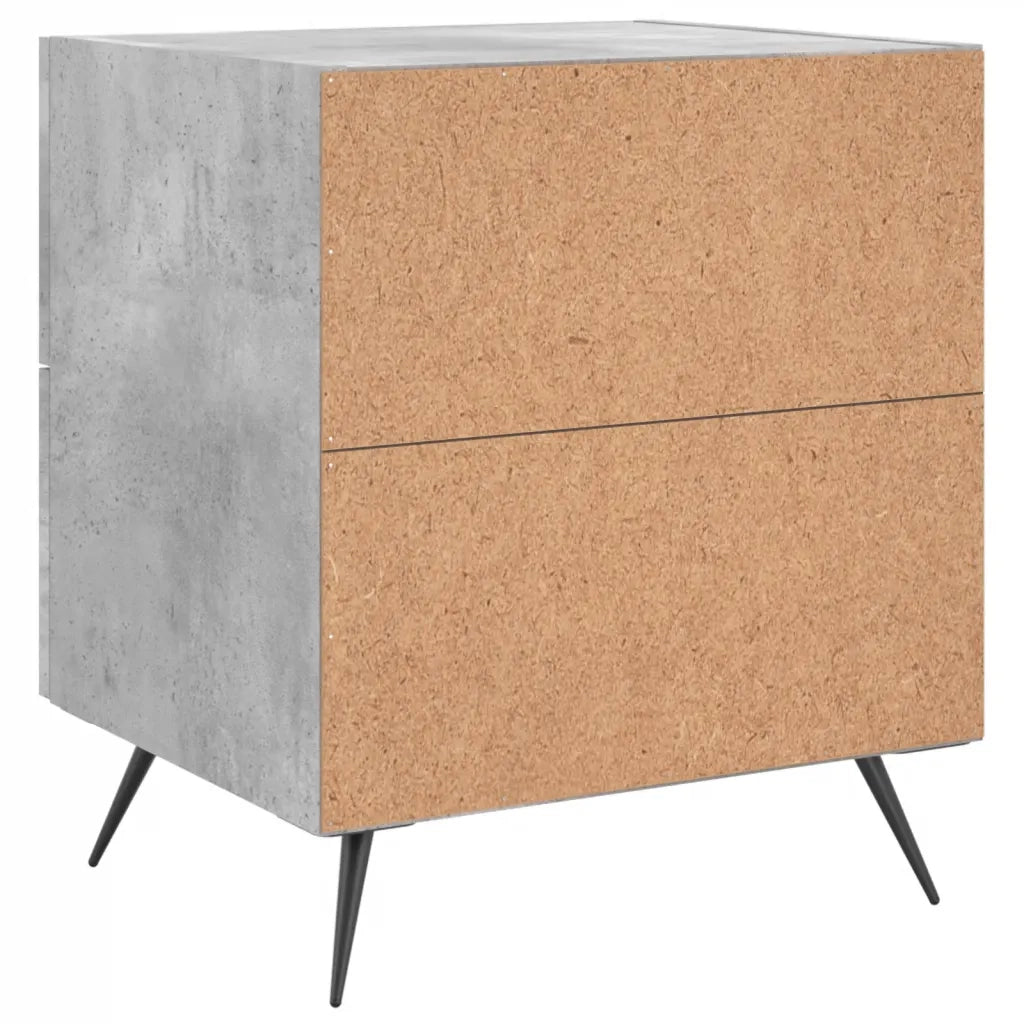 Comodino Grigio Cemento 40x35x47,5 cm in Legno Multistrato 827252