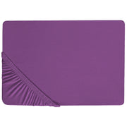 Lenzuolo con angoli cotone viola 180 x 200 cm con bordi elastici modello classico a tinta unita camera da letto classica