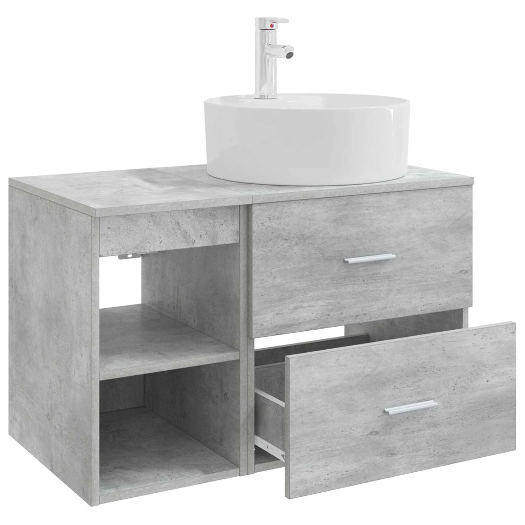 Set di mobili per il bagno 2 pcs Grigio Cemento 3403907