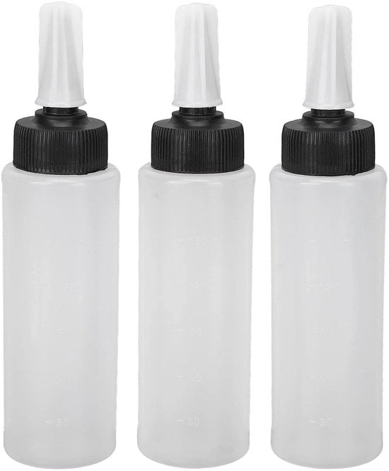 Applicatore di Shampoo con Coperchio - 3 Pezzi - Flacone per Colorazione Capelli - Flacone per Dosi - Per Uso Domestico - Con Nastro di Misura - Flaconi per Capelli