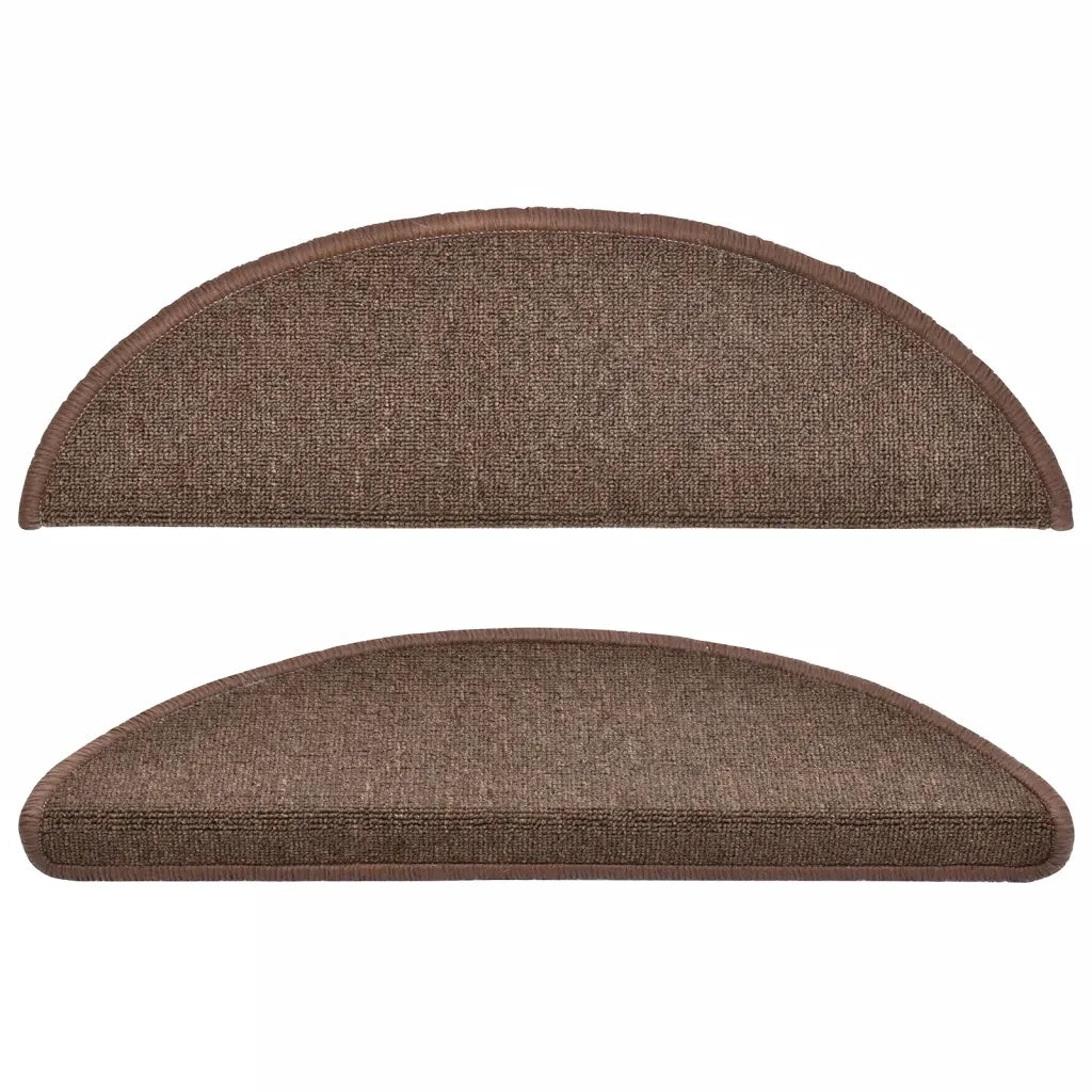 Tappetini per scale 10 pz 56x17x3 cm Marrone caffè Semicircolari 149743
