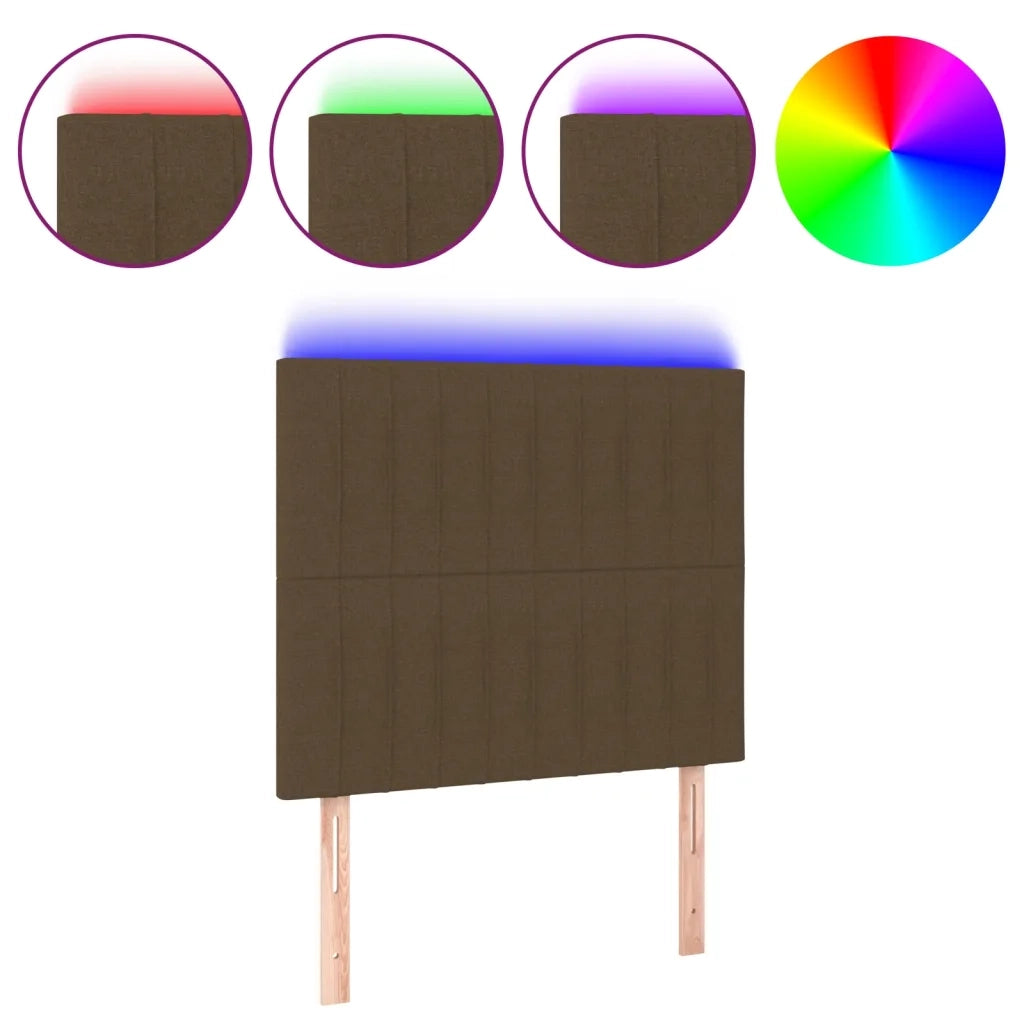 Testiera a LED-Testata con LED Marrone Scuro 90x5x118/128 cm in Tessuto 274098