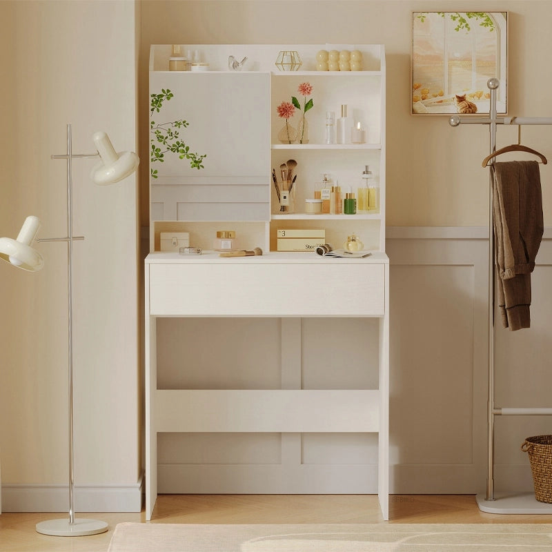 Moderno tavolino da toeletta con specchio apribile loft cassetto glamour