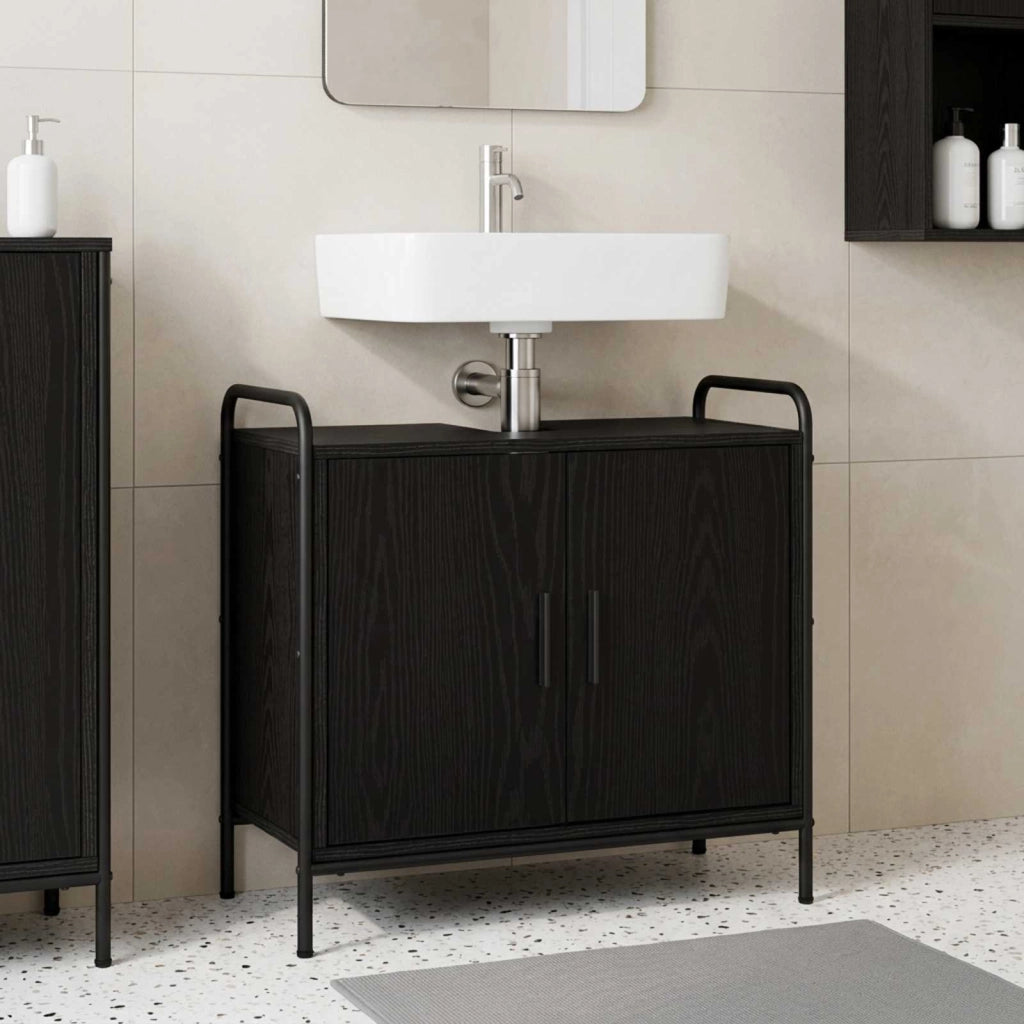 Mobile da Bagno Rovere Nero 65,5 x 34 x 61 cm 8014058