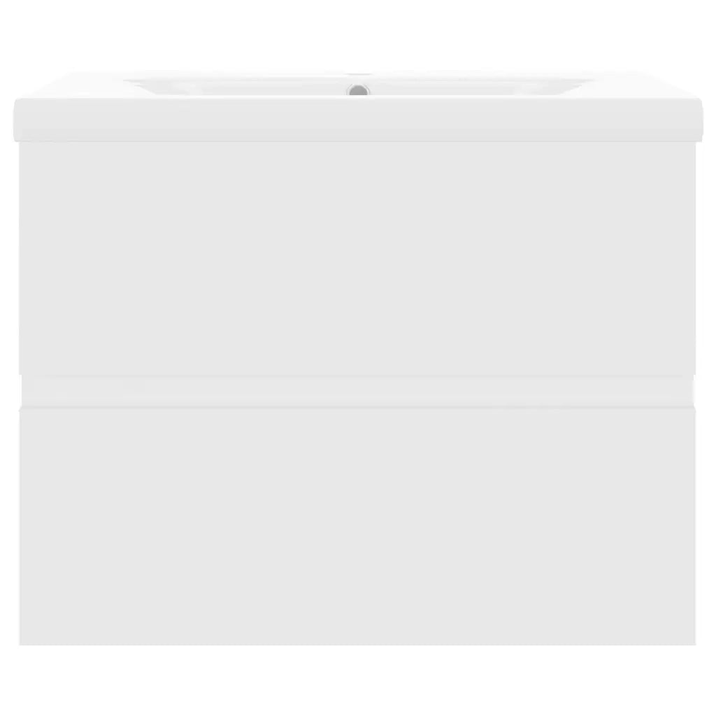 Mobile con Lavabo Integrato Bianco in Legno Multistrato 3071540