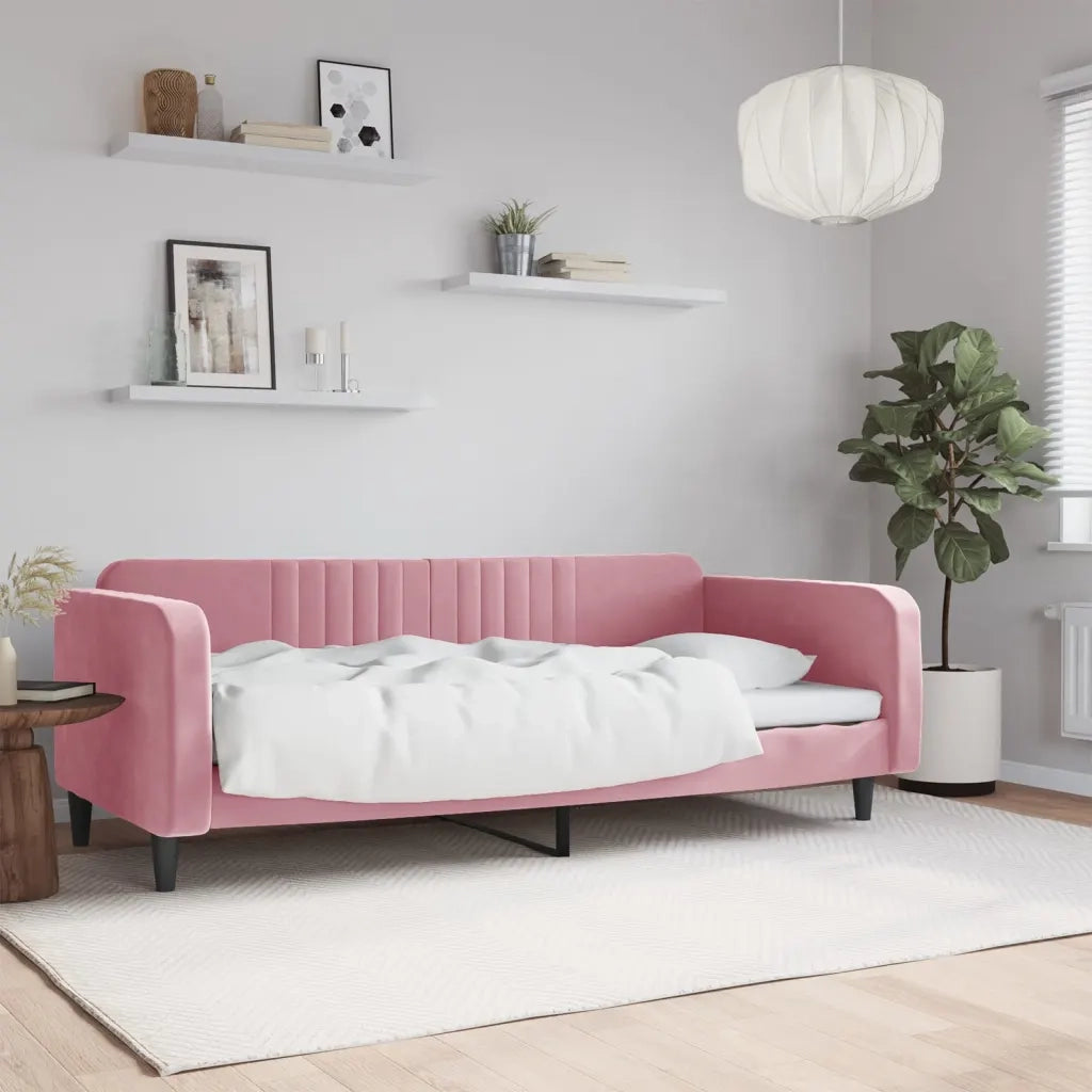 Letto da Giorno Rosa 100x200 cm in Velluto