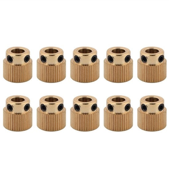 Accessori per Stampante 3D - Set di 10 Alberi di Trasmissione in Ottone - 40 Denti - Accessori per Stampante 3D - 3D Printer - Dimensione Esterna 11mm - Albero di Trasmissione