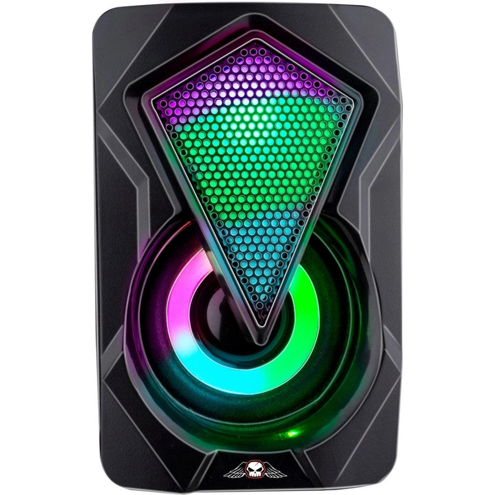 Set 2 Casse Speacker Gaming Pc con Luce LED RGB Connessione USB Bluetooth/Aux