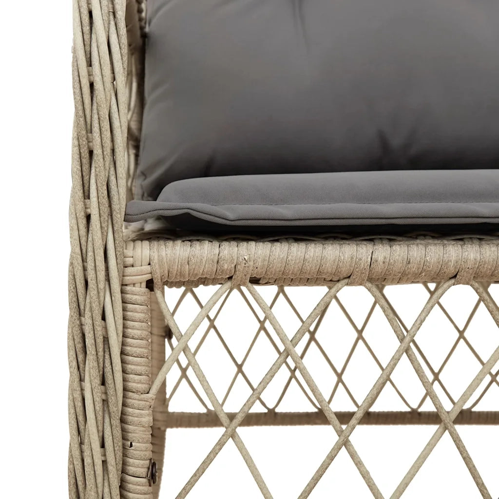 Set Pranzo da Giardino 7 pz con Cuscini Beige Misto Polyrattan 3212164