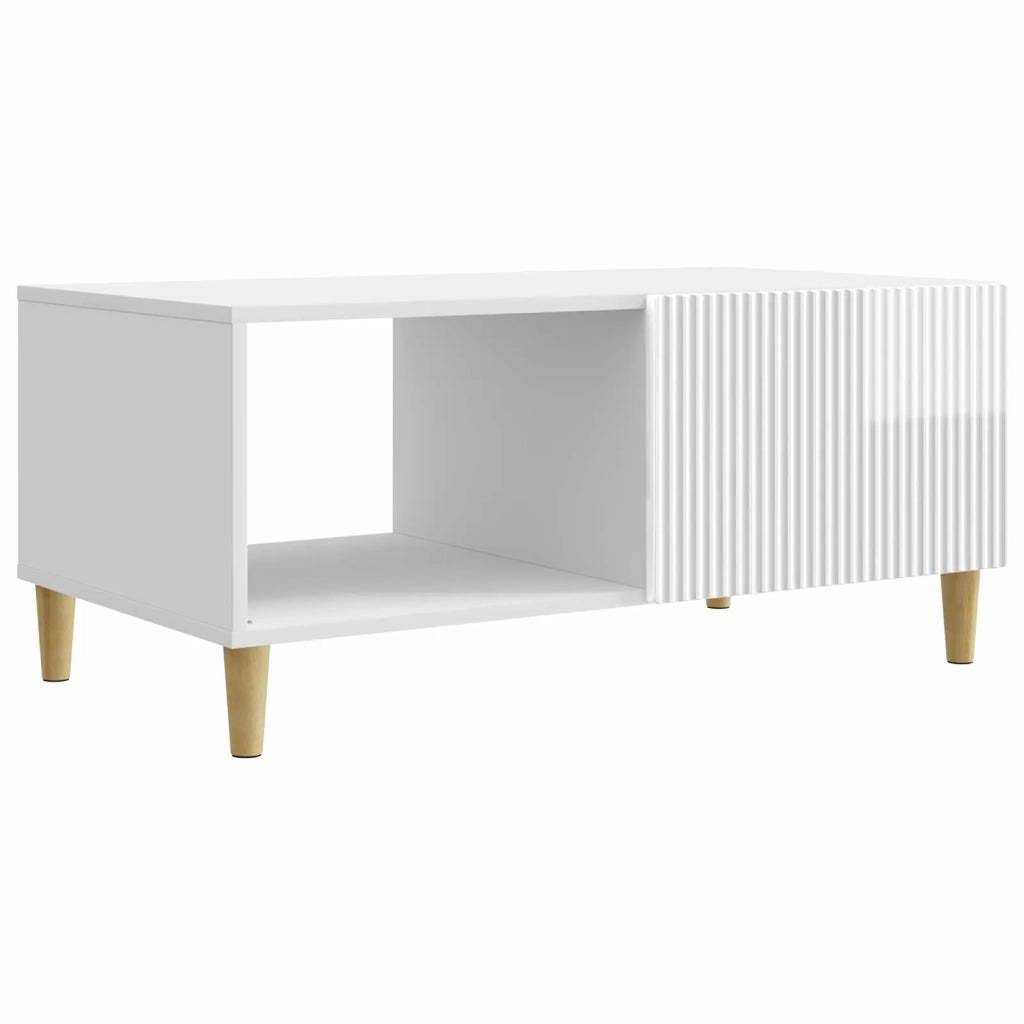 Tavolino da salotto Bianco Lucido 90 x 50 x 40 cm