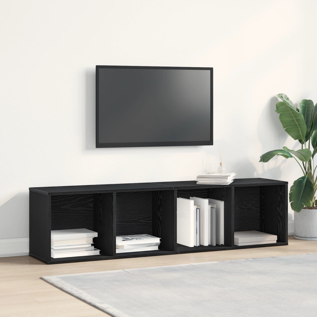Cabinet per Libri/Cabinet per TV Rovere Nero 36x30x143 cm